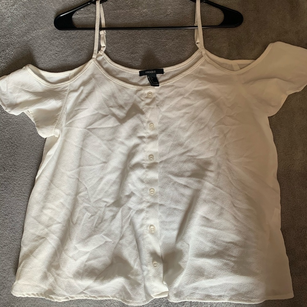 Off the shoulder white blouse